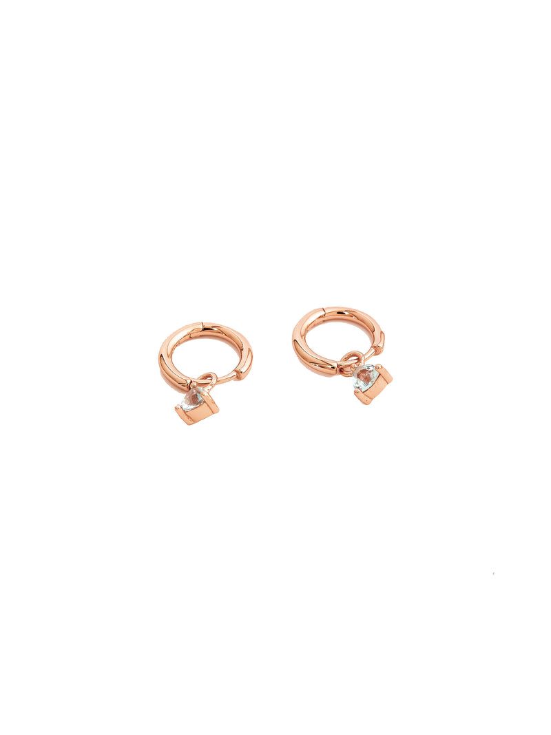 TRIANGULAR AQUAMARINE HOOP EARRINGS