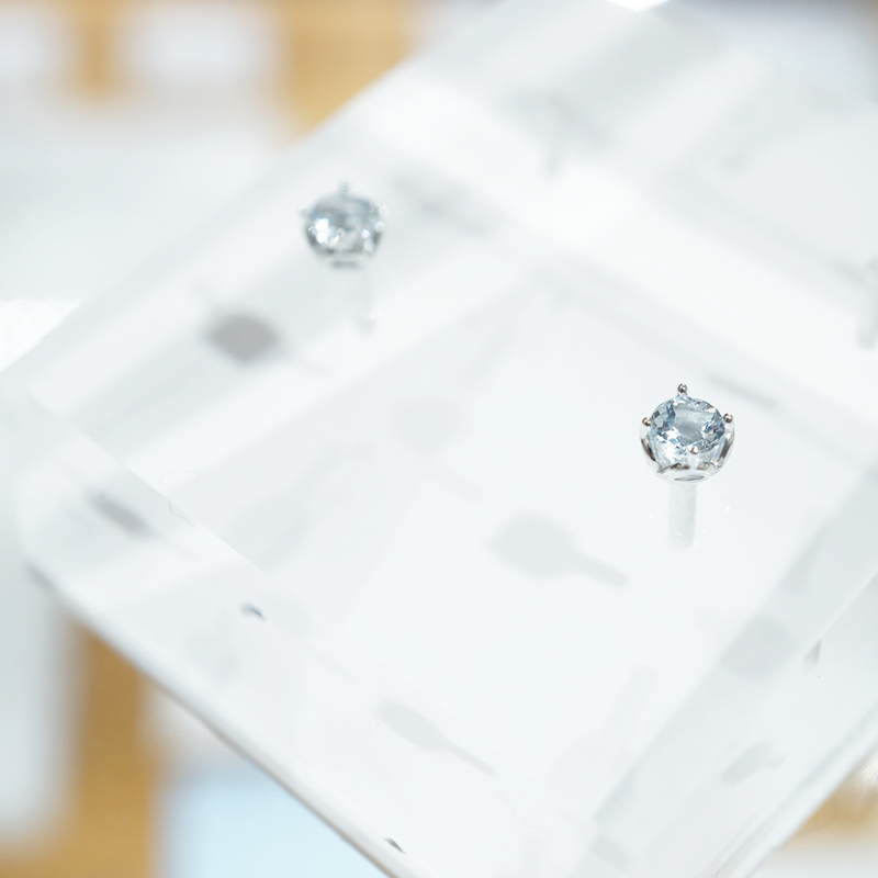 ROUND AQUAMARINE EARRINGS