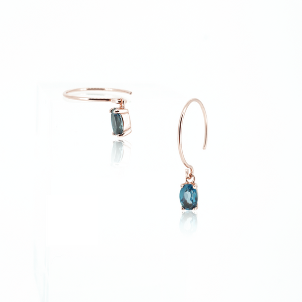 OVAL LONDON BLUE TOPAZ EARRINGS