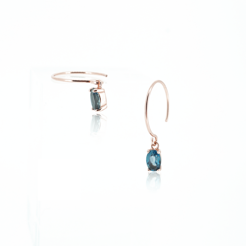 OVAL LONDON BLUE TOPAZ EARRINGS