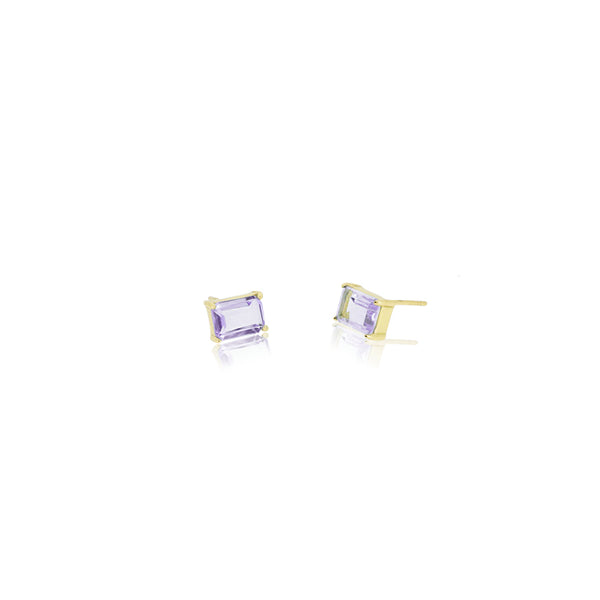 RECTANGULAR AMETHYST EARRINGS