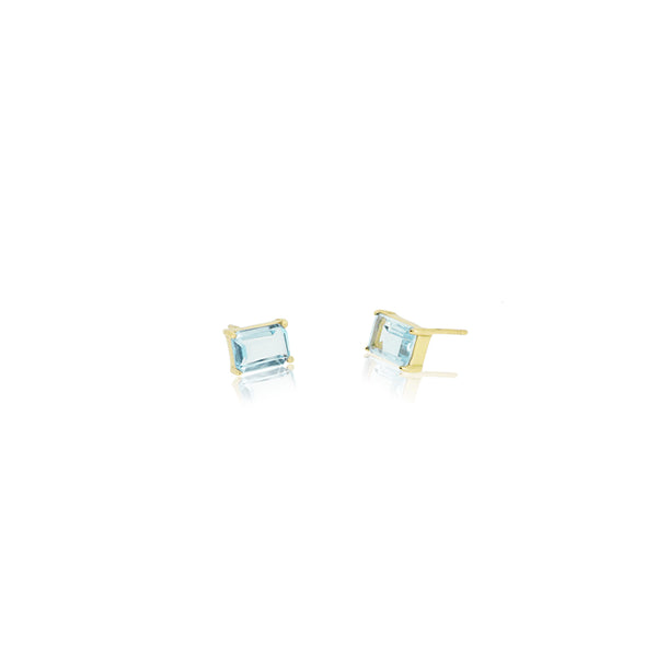 RECTANGULAR SKY BLUE TOPAZ EARRINGS