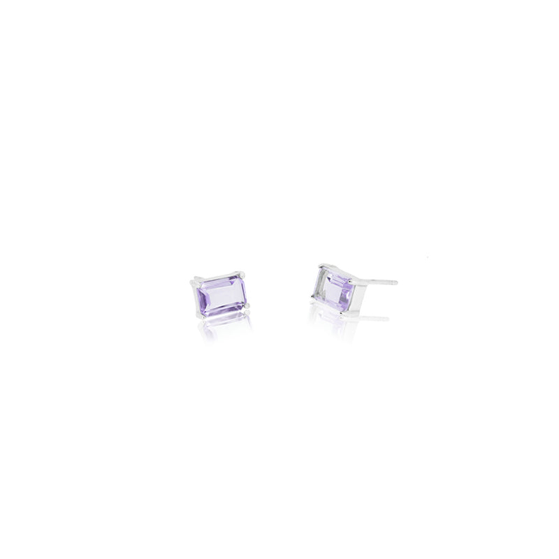 RECTANGULAR AMETHYST EARRINGS