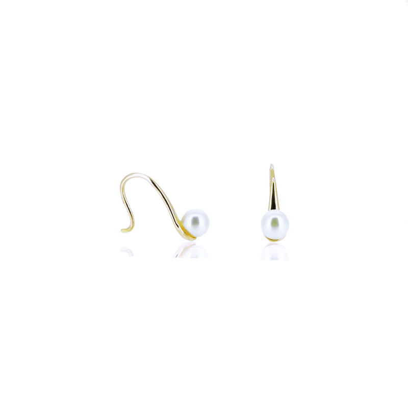 SPOON SHAPE PEARL EARRINGS