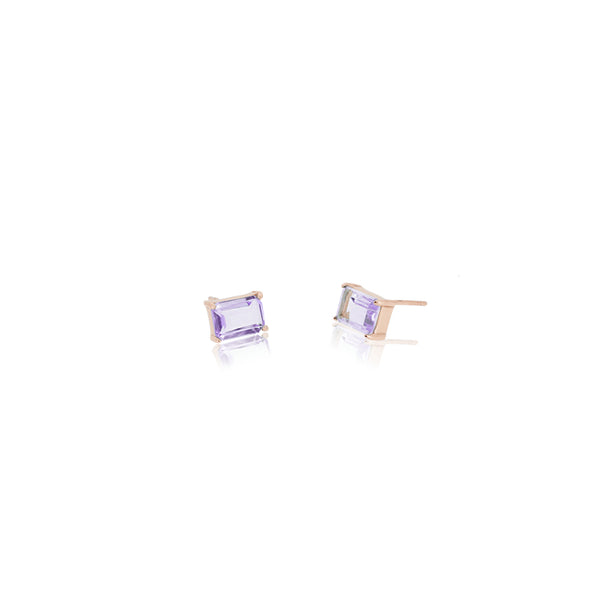 RECTANGULAR AMETHYST EARRINGS