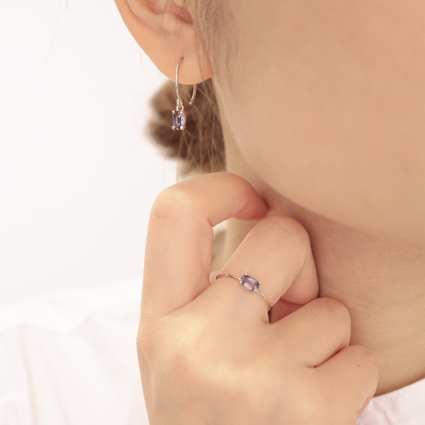 OVAL IOLITE EARRINGS