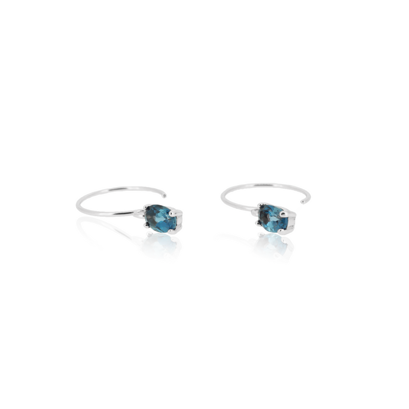 OVAL LONDON BLUE TOPAZ EARRINGS