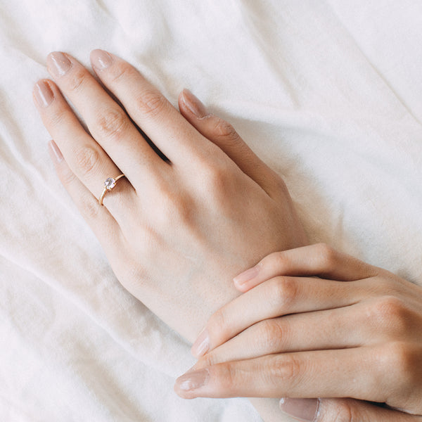 ROSE CUT ROSE QUARTZ RING