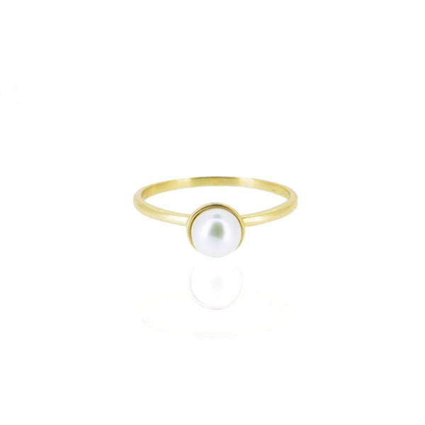 COATED ROUND PEARL RING
