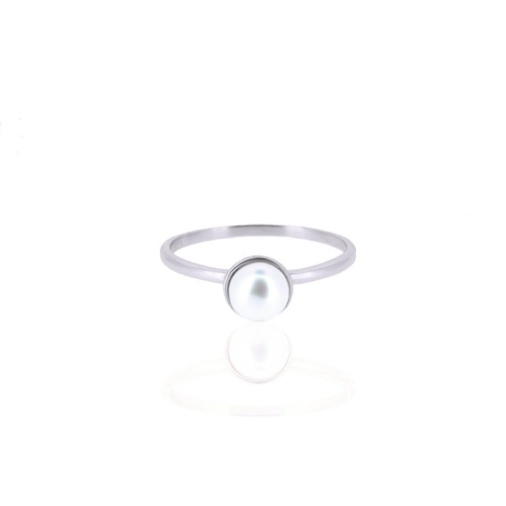 COATED ROUND PEARL RING