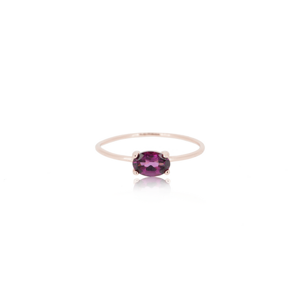 OVAL RHODOLITE RING