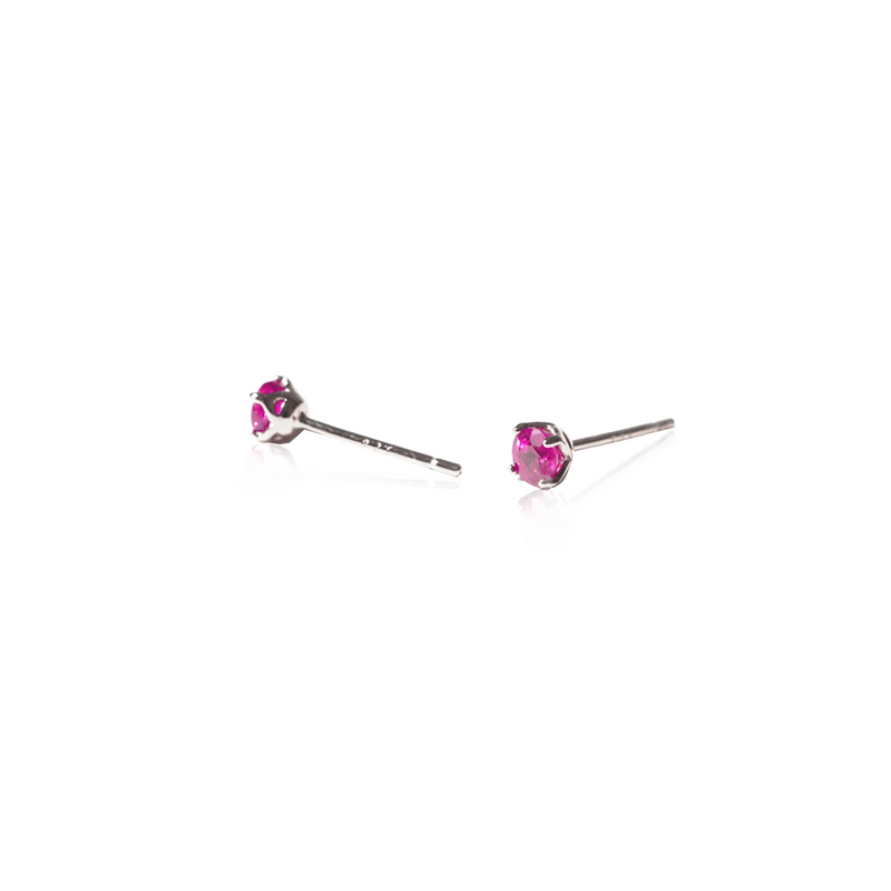 ROUND RUBY EARRINGS