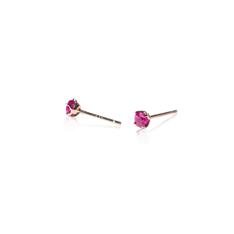 ROUND RUBY EARRINGS