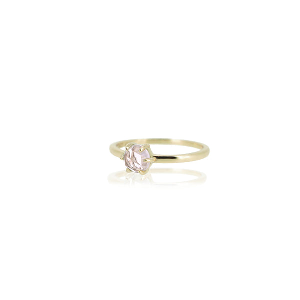 ROSE CUT ROSE QUARTZ RING