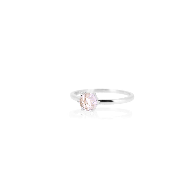 ROSE CUT ROSE QUARTZ RING