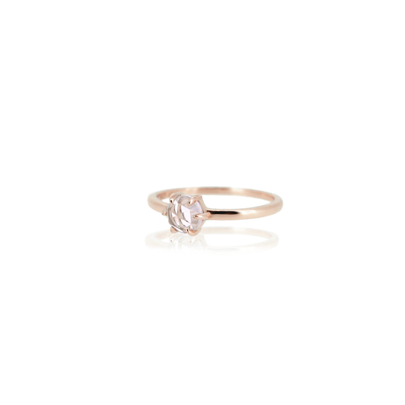ROSE CUT ROSE QUARTZ RING