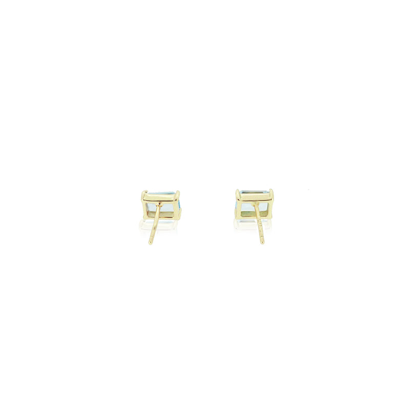 RECTANGULAR SKY BLUE TOPAZ EARRINGS