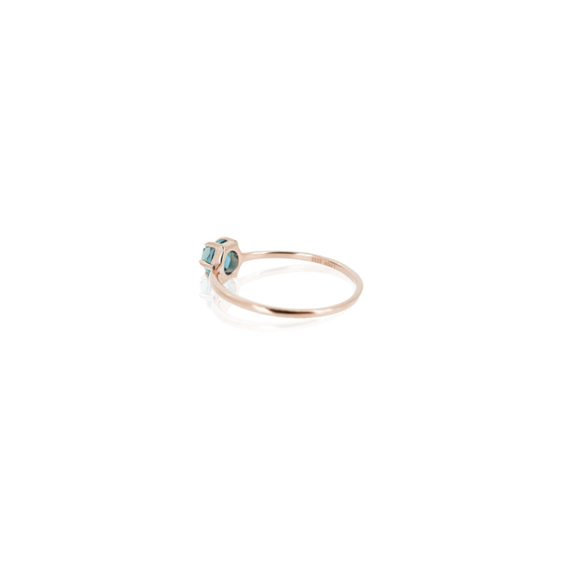 ROSE CUT LONDON BLUE TOPAZ RING
