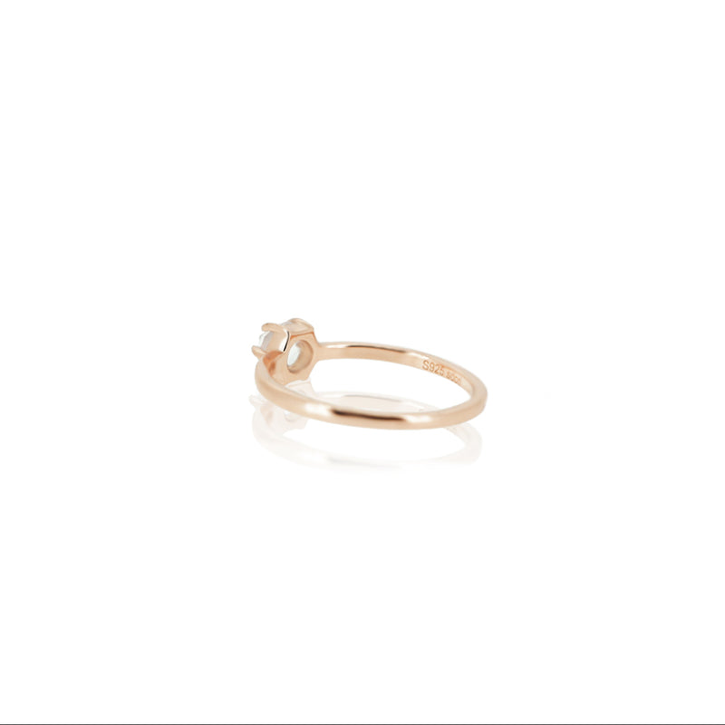 ROSE CUT ROSE QUARTZ RING
