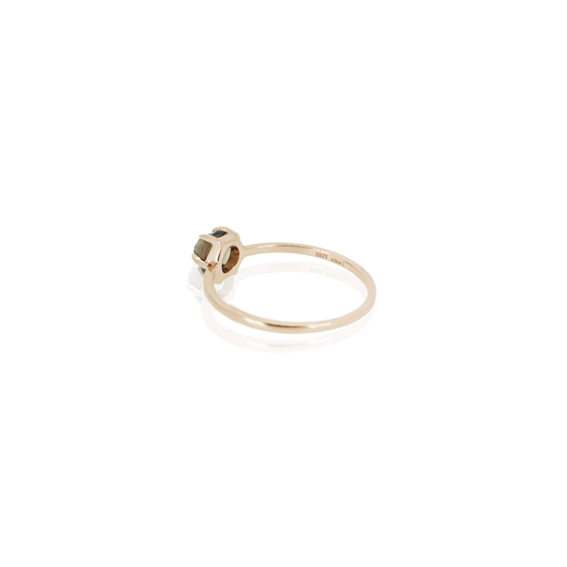 ROSE CUT SMOKY QUARTZ RING