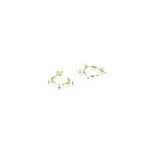 18K GOLD THREE SIZES AKOYA PEARL EARRINGS