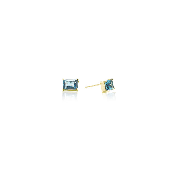 RECTANGULAR LONDON BLUE TOPAZ EARRINGS