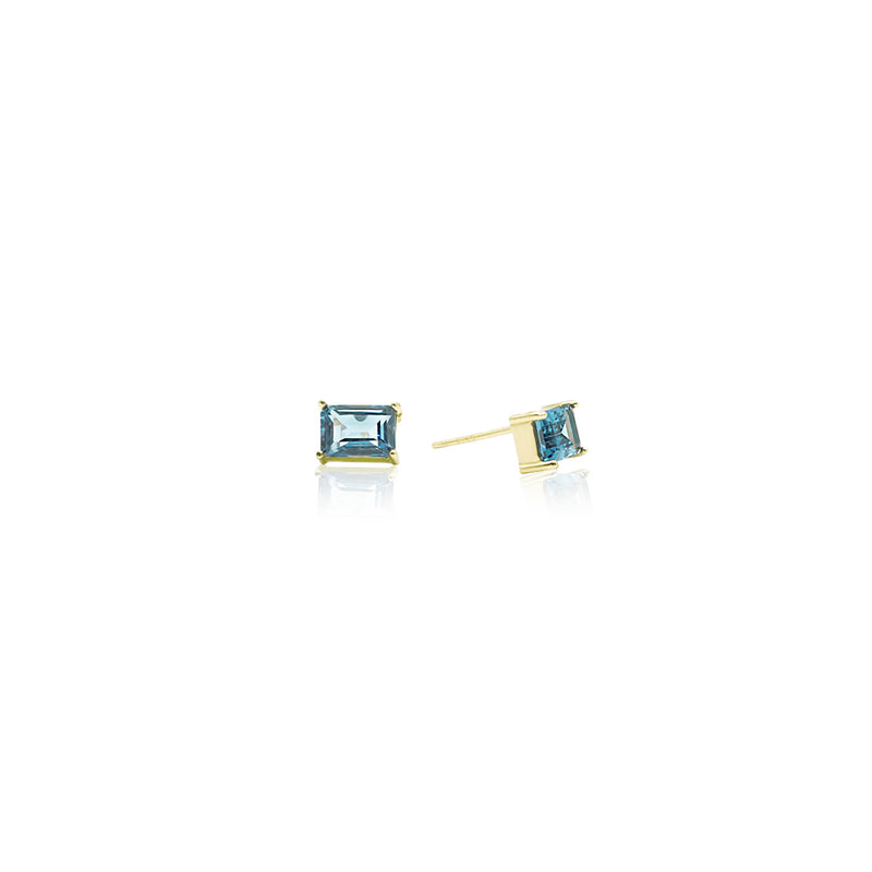 RECTANGULAR LONDON BLUE TOPAZ EARRINGS