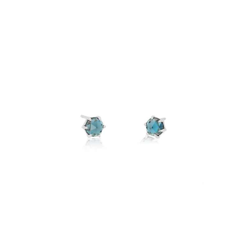 ROSE CUT LONDON BLUE TOPAZ EARRINGS