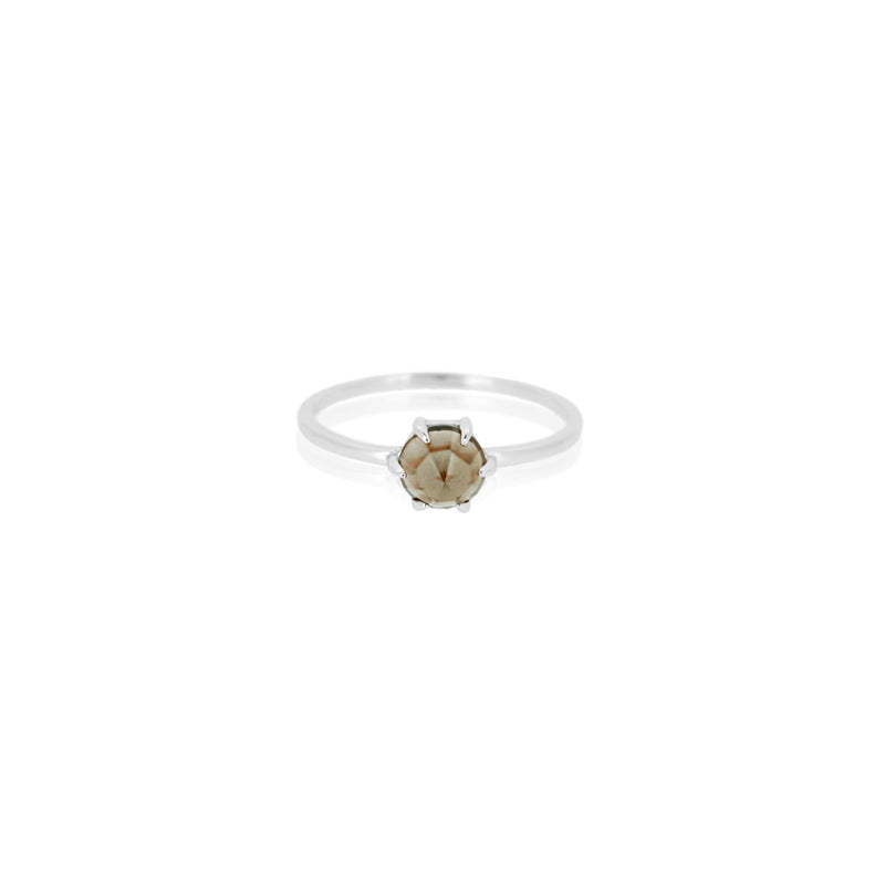 ROSE CUT SMOKY QUARTZ RING