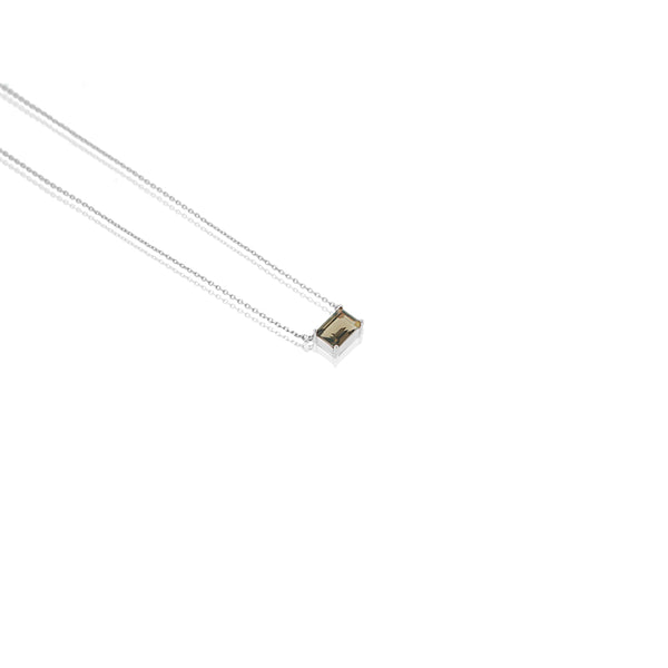 RECTANGULAR SMOKY QUARTZ NECKLACE