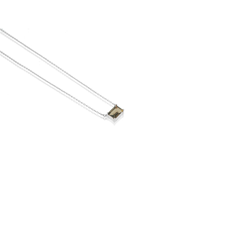 RECTANGULAR SMOKY QUARTZ NECKLACE