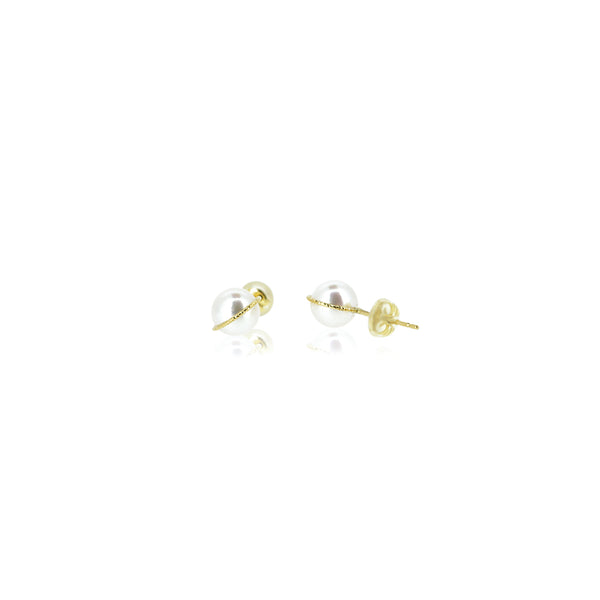 18K GOLD PLANET AKOYA PEARL EARRINGS