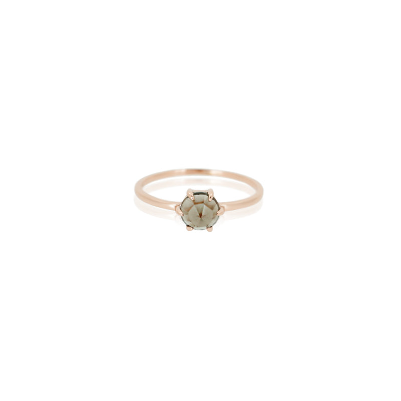 ROSE CUT SMOKY QUARTZ RING