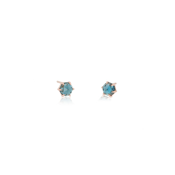 ROSE CUT LONDON BLUE TOPAZ EARRINGS