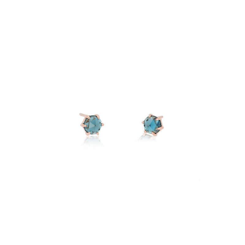 ROSE CUT LONDON BLUE TOPAZ EARRINGS
