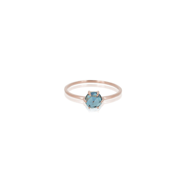 ROSE CUT LONDON BLUE TOPAZ RING