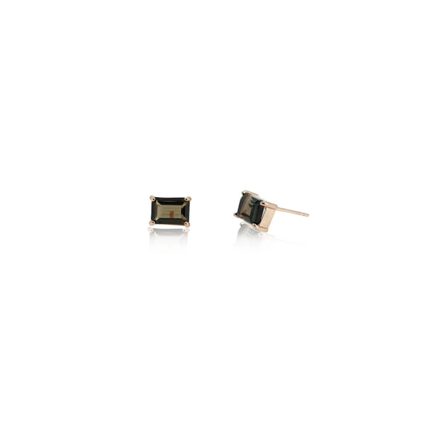 RECTANGULAR SMOKY QUARTZ EARRINGS