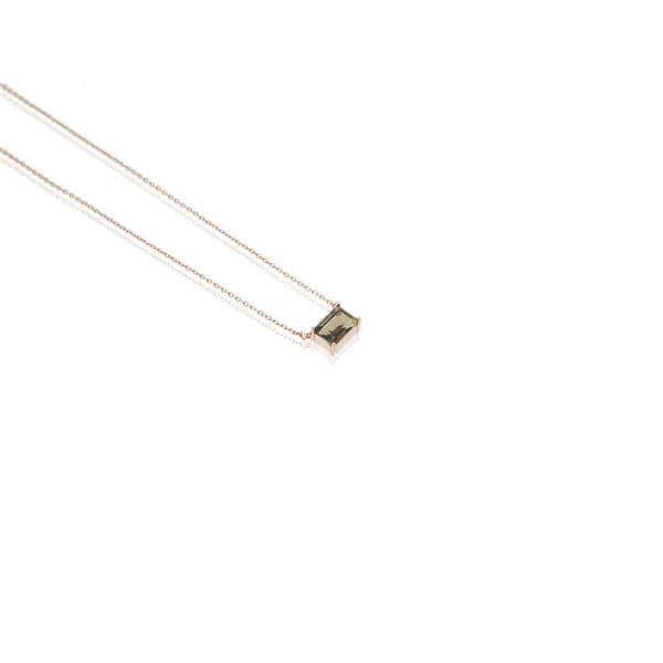 RECTANGULAR SMOKY QUARTZ NECKLACE