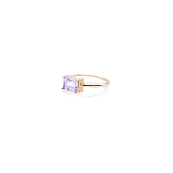 RECTANGULAR AMETHYST RING