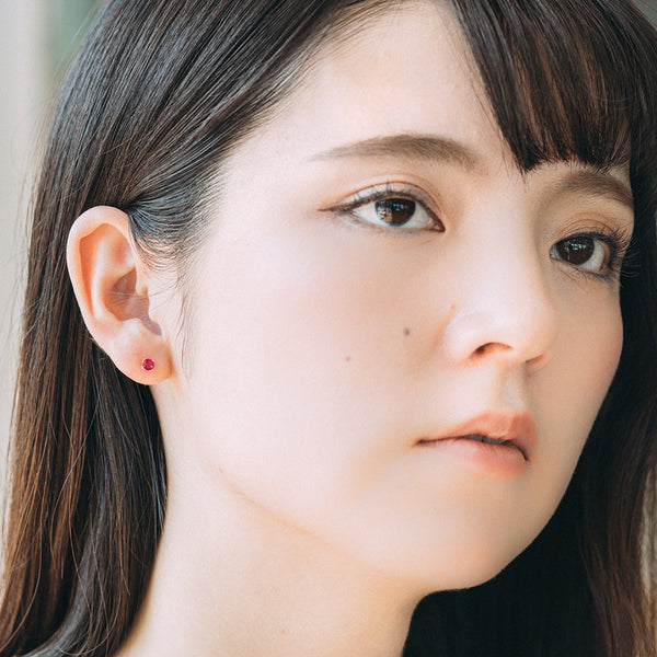 ROUND RUBY EARRINGS