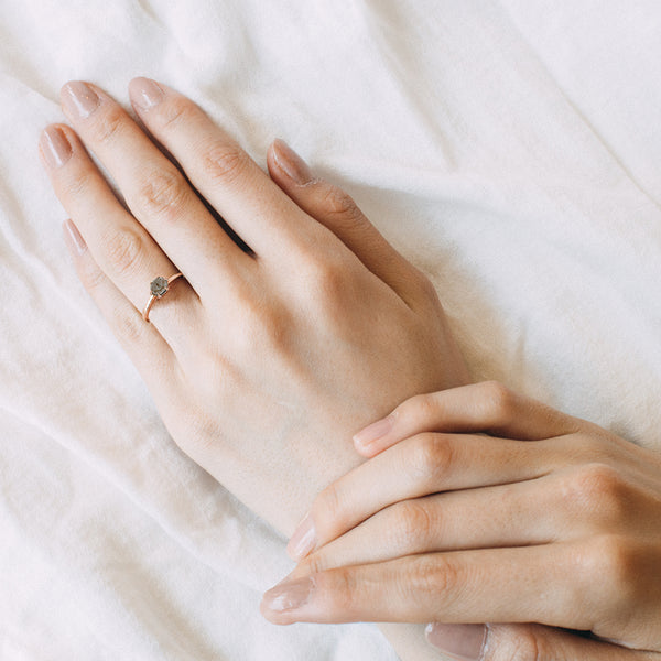 ROSE CUT SMOKY QUARTZ RING