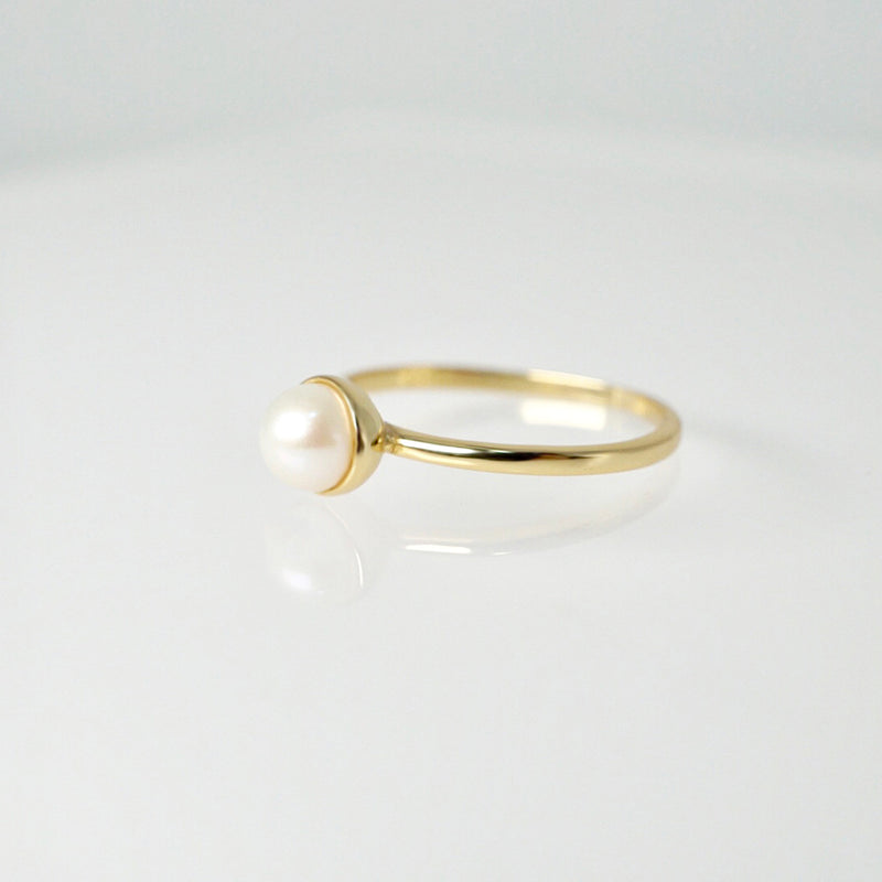 COATED ROUND PEARL RING