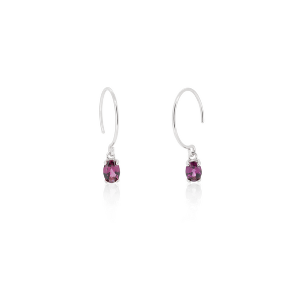 OVAL RHODOLITE EARRINGS