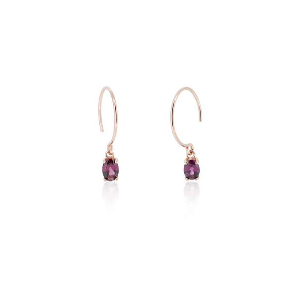 OVAL RHODOLITE EARRINGS