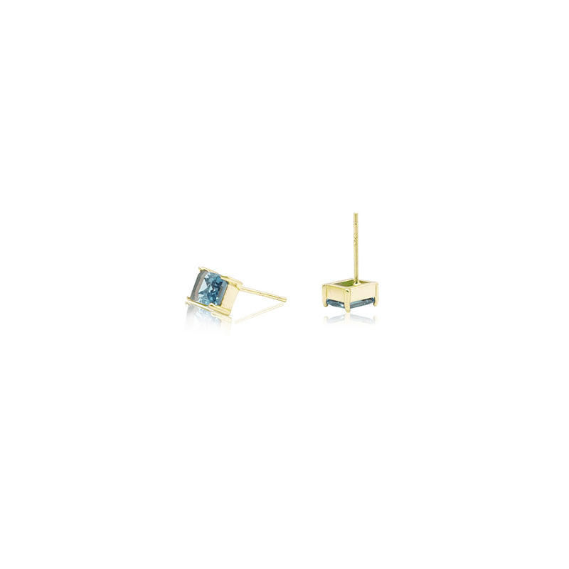 RECTANGULAR LONDON BLUE TOPAZ EARRINGS