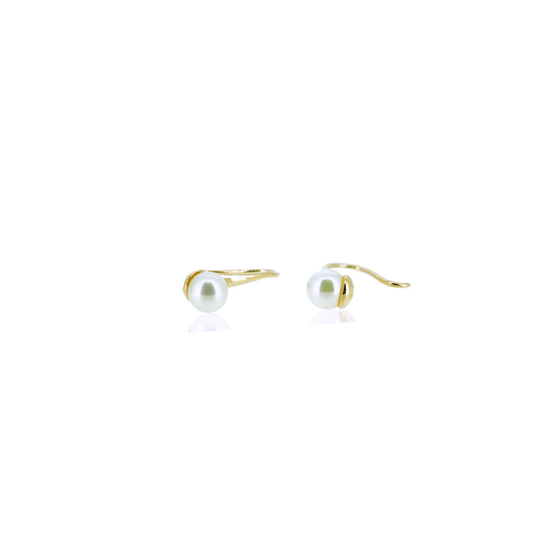 SPOON SHAPE PEARL EARRINGS