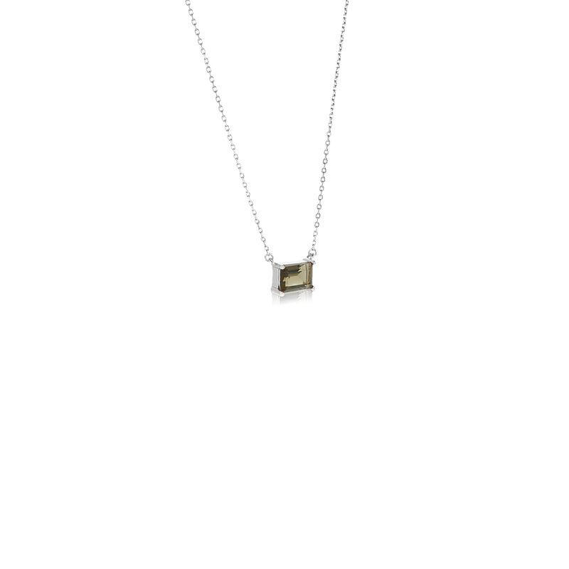 RECTANGULAR SMOKY QUARTZ NECKLACE