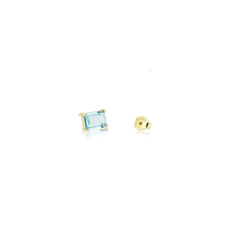 RECTANGULAR SKY BLUE TOPAZ EARRINGS
