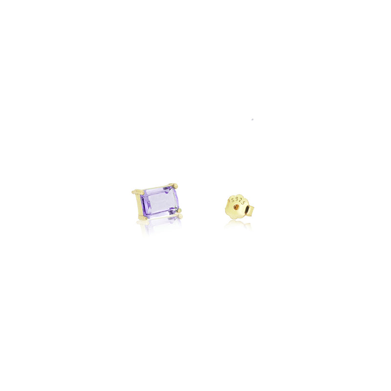RECTANGULAR AMETHYST EARRINGS