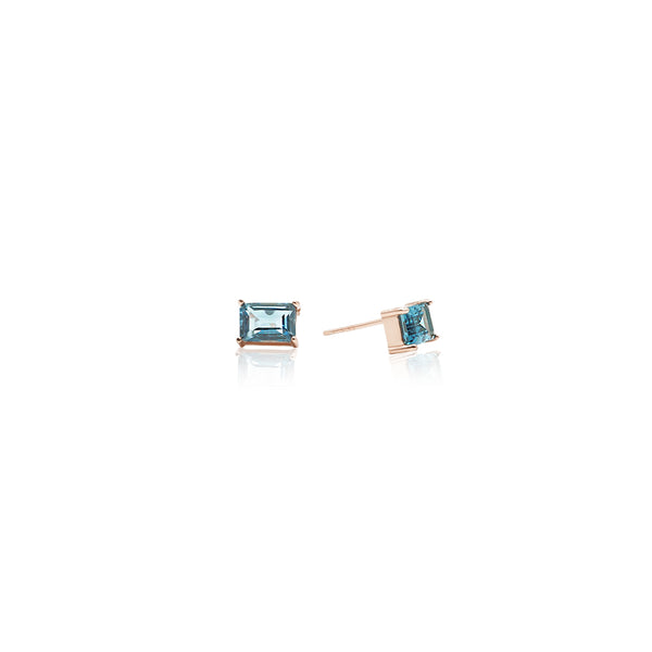 RECTANGULAR LONDON BLUE TOPAZ EARRINGS
